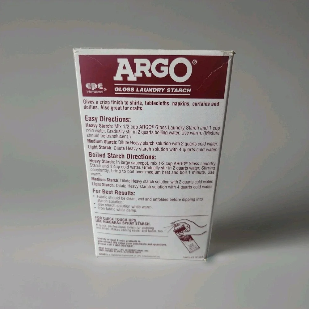 (1) New ARGO Gloss Laundry Starch Red 16oz Box - Discontinued NOS